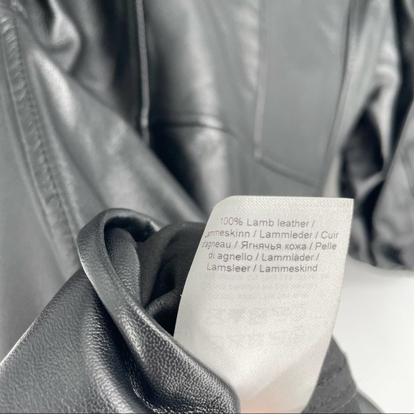 Ganni Puff Sleeve V Neck 100% Lamb Leather Dress - Picture 8 of 13